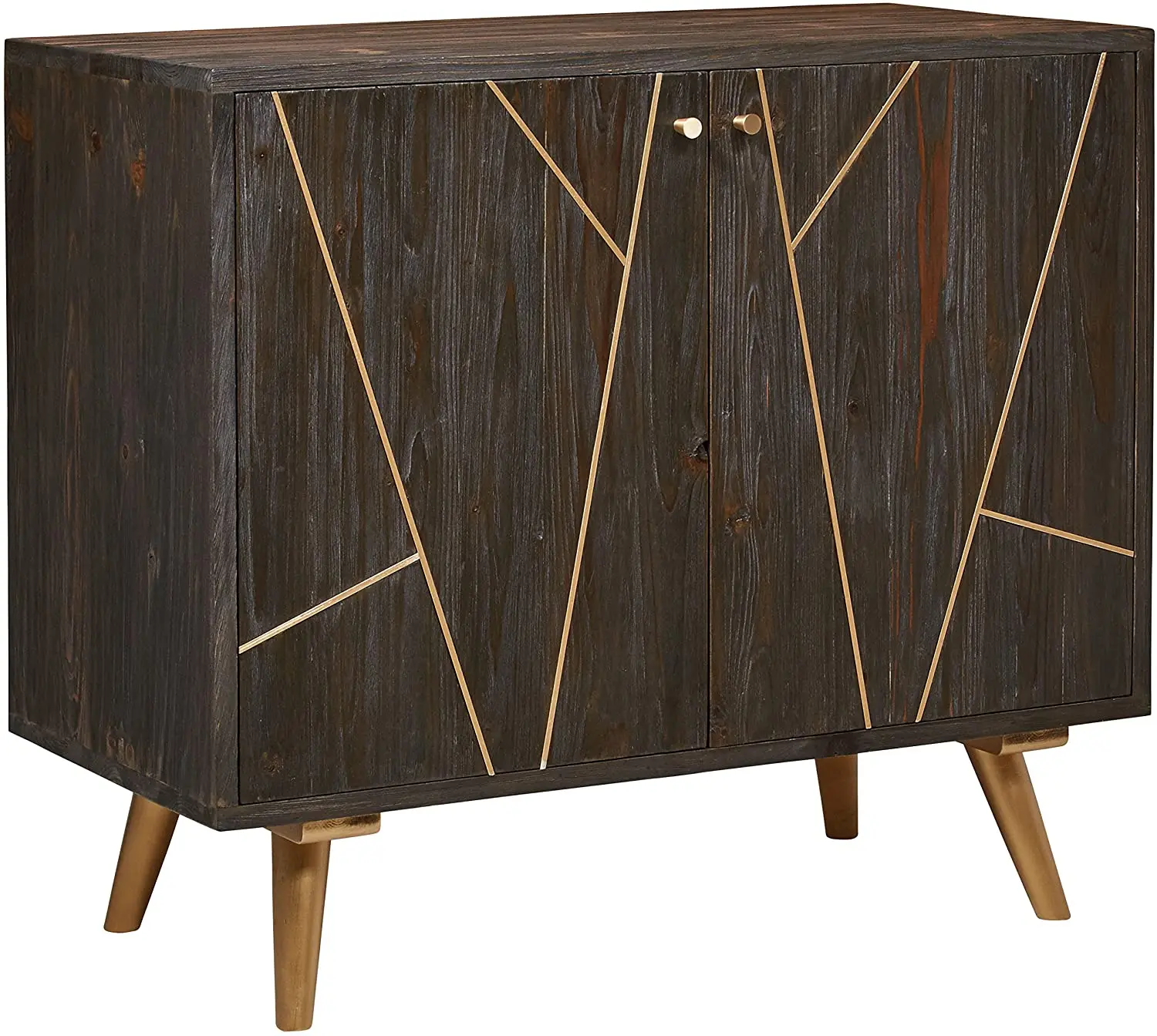 Modern italian decorative madia 2 doors metal base wood storage sideboard holz buffet for home