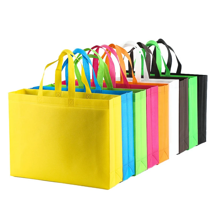 
custom logo eco friendly reusable foldable recycled polypropylene PP non woven fabric tote Stock shopping bag 
