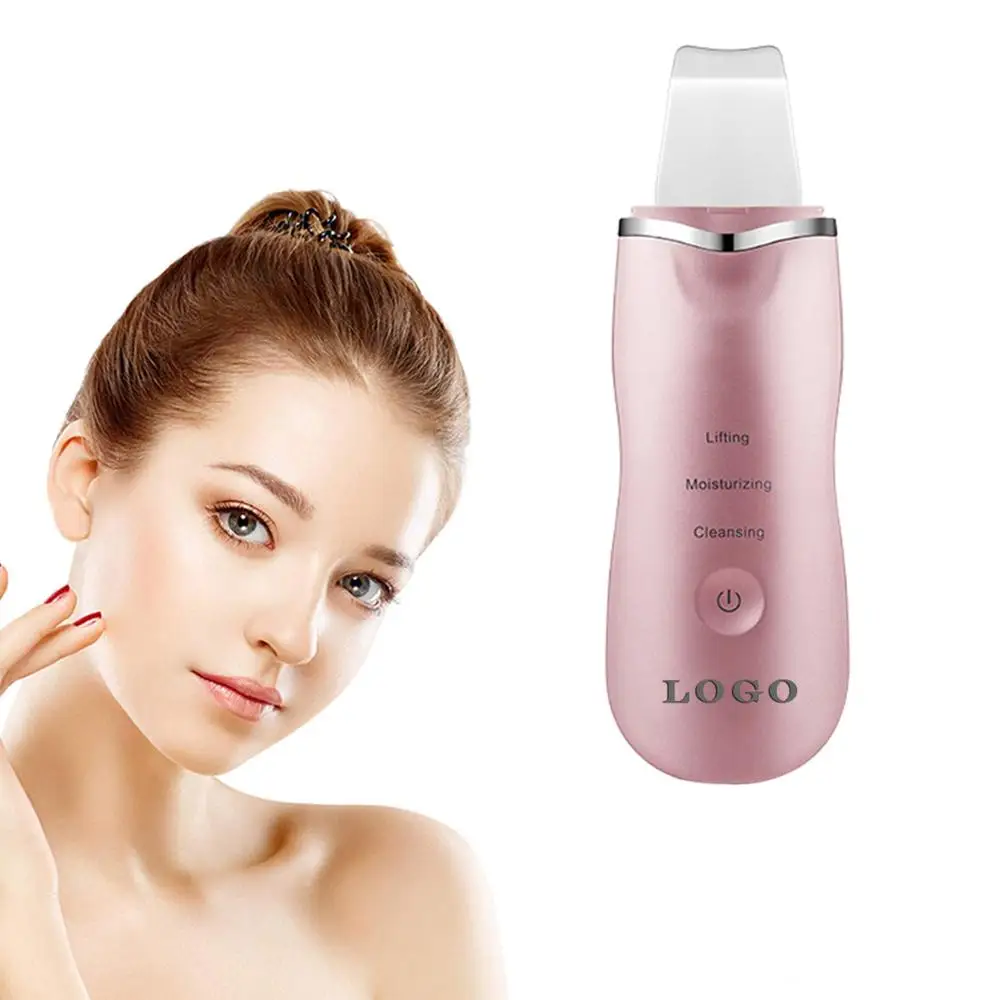 New Arrival Rechargeable Facial Deep Cleaning Portable Exfoliating Ultrasonic Skin Ion Cleaner Ultrasonic Skin Scrubber