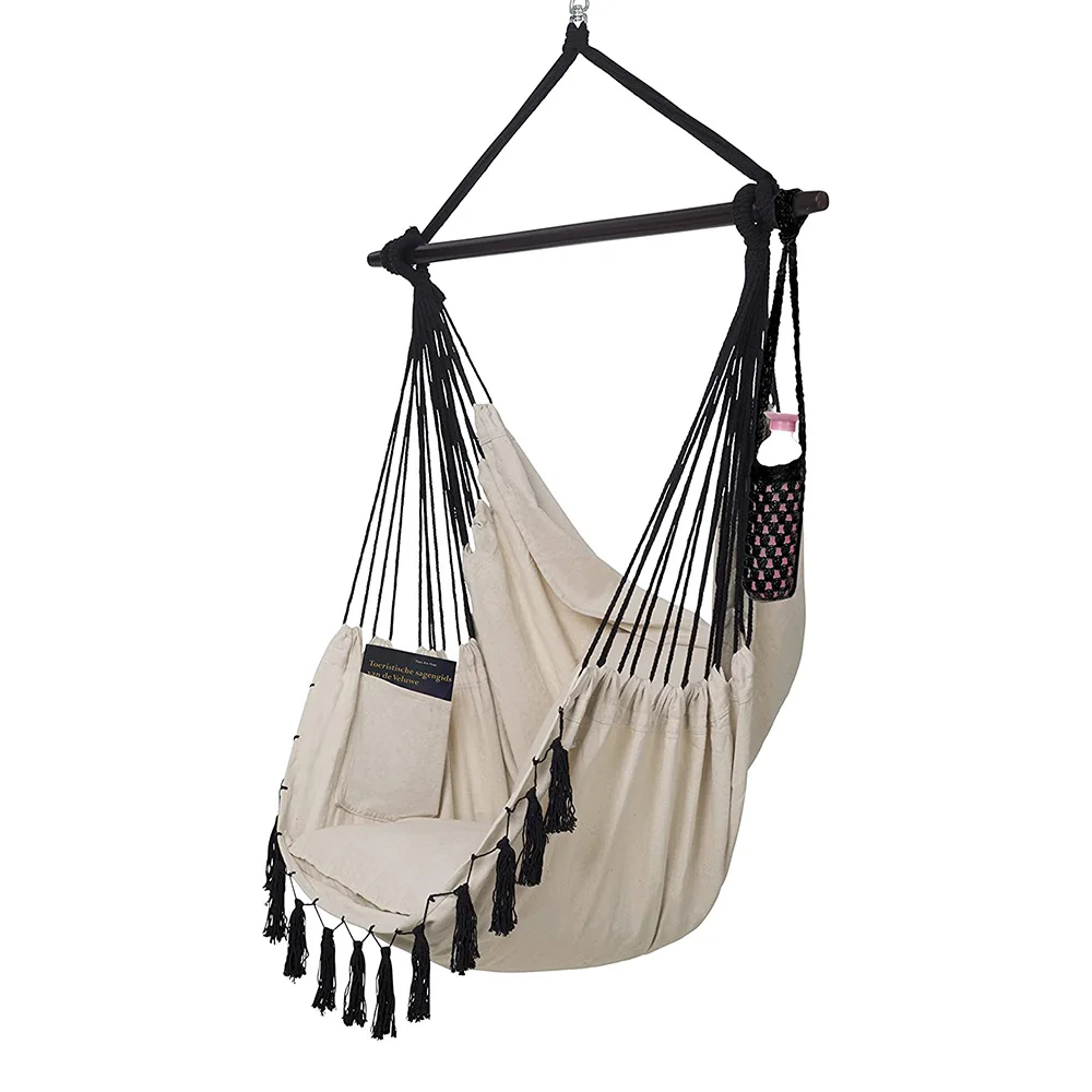 Camping Hammock Chair Outdoor Hanging Chair with Steel Bar