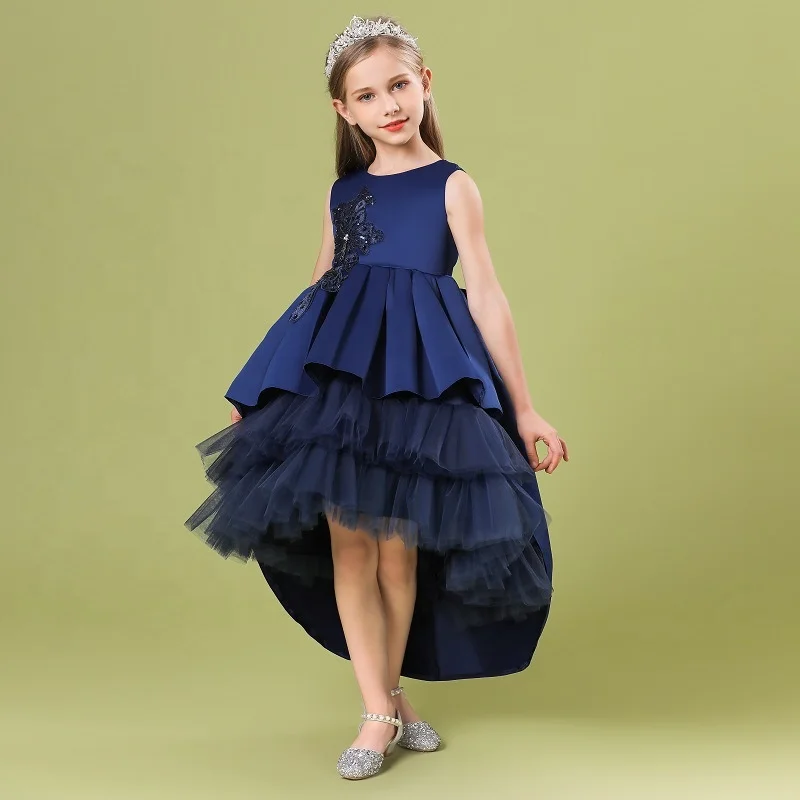 Детское летнее платье для девочек с открытыми плечами для маленьких девочек От 3 до 7 лет на день рождения, для праздника, для торжества, торжественное платье без рукавов с большим бантом, платье принцессы платье с бантом спереди