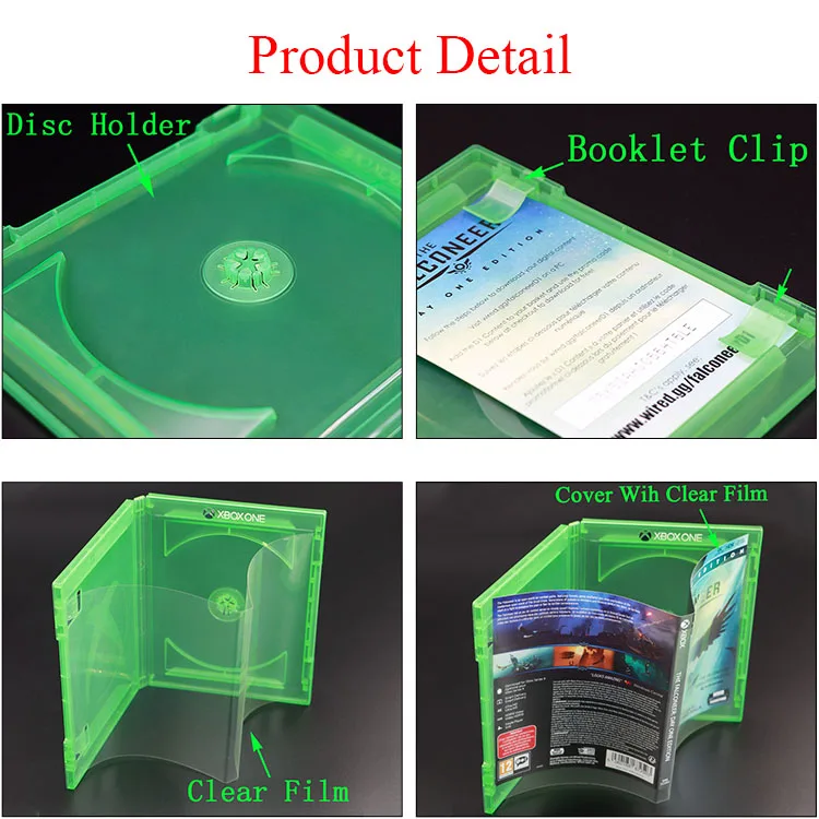 WEISHENG Plastic Clear Other Game Accessories Clear Green Game Case 360 XBOX Protective For Xbox One Game Case Nintendo Wii PS5