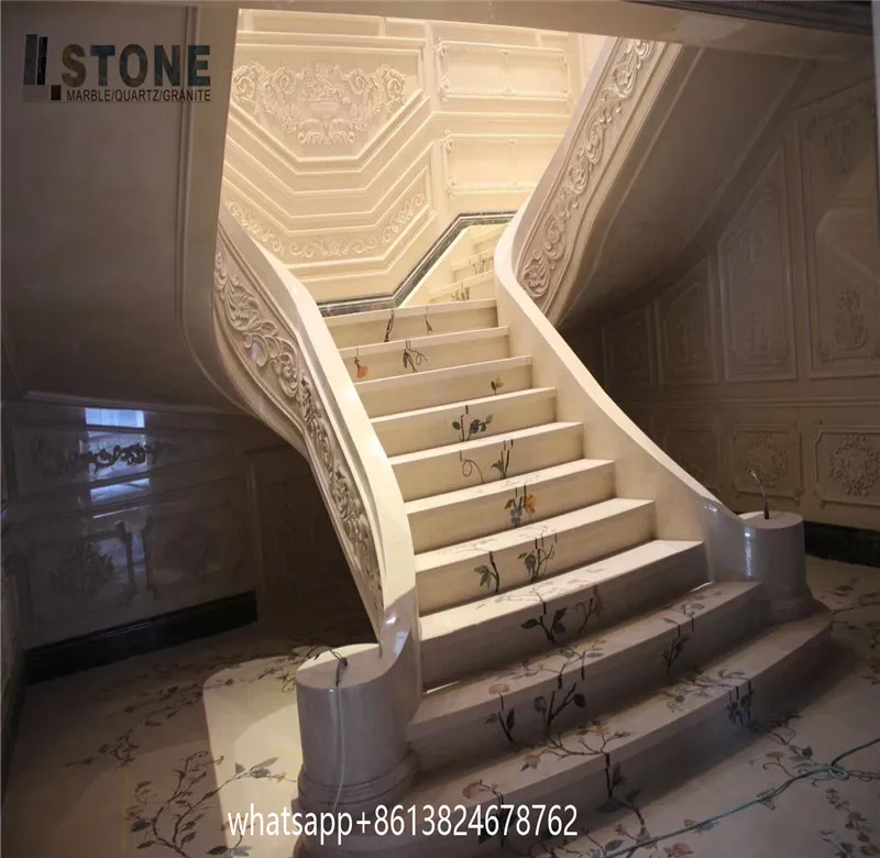 Hotel Lobby flooring marble Luxury Grand Stair Unique onyx Flooring Marble Water jet medallion for floor and stair