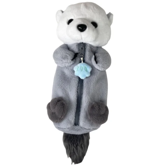 Custom animal pencil box children educational set grey koala pen bag stuffed toy