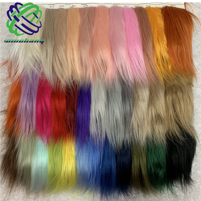 Keqiao Factory Lowest Wholesale Price Mongolian Luxury Fur Fabric Yard Long Pile Acrylic Custom Faux Fur Fake Fur Fabrics
