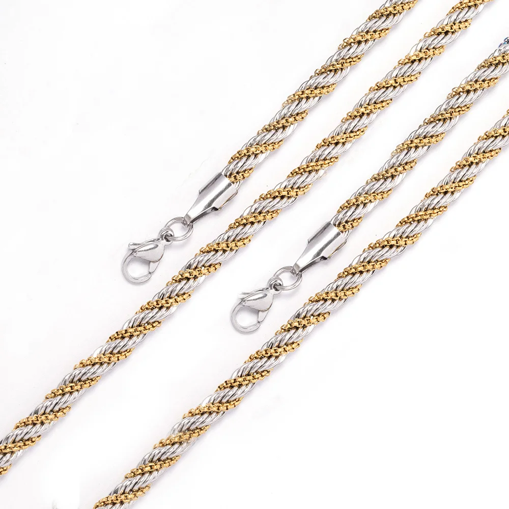 Fashion Men Necklace Winding Necklace Braiding Rope Chain  Stainless Steel Jewelry Necklace for Man