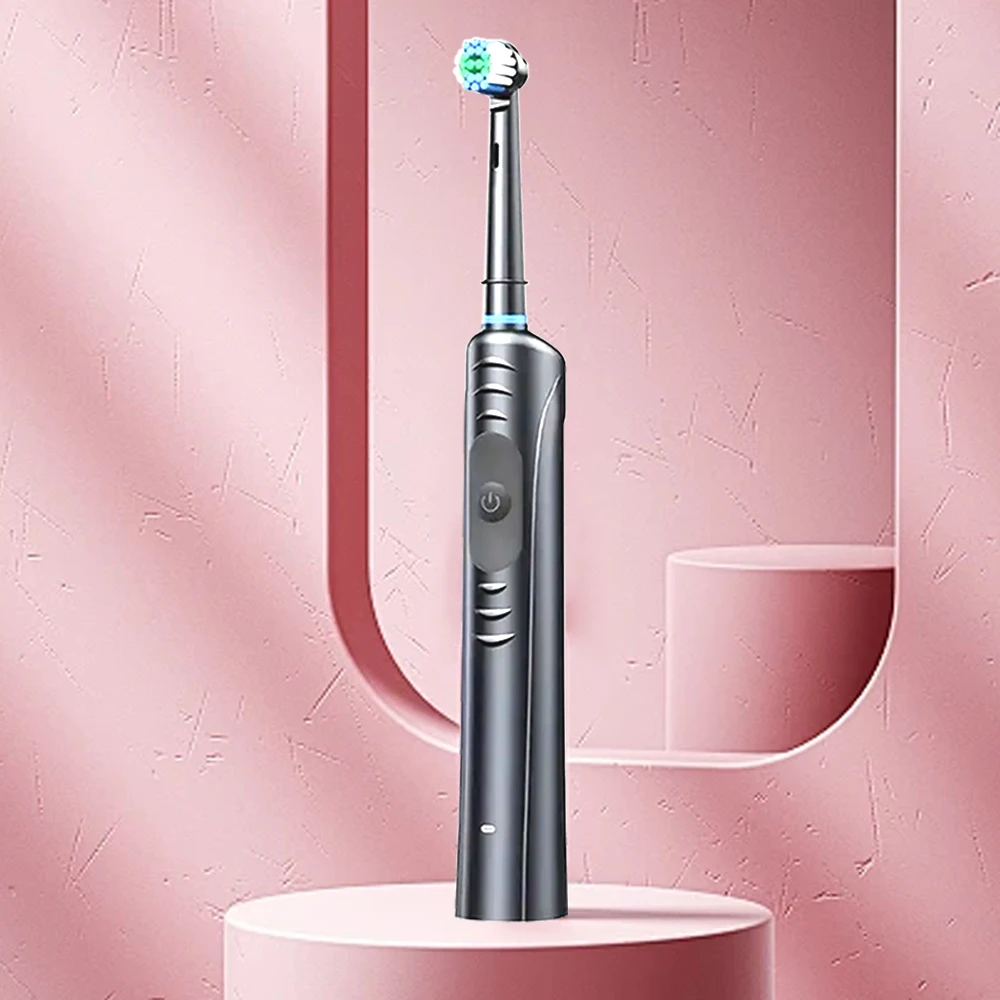 Electric Toothbrush Set With Round Soft Bristle Heads Brush Heads Waterproof Oral Care, Ideal For Adults  Gift-worthy