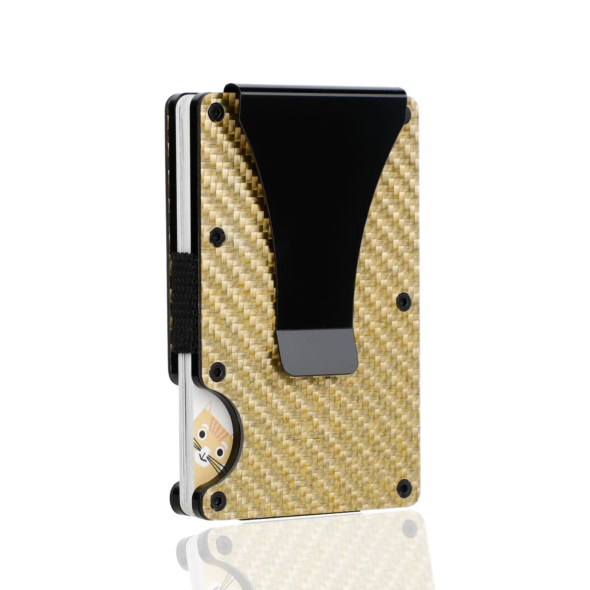 carbon fiber wallet rfid blocking slim money clip tiny card holder for men women