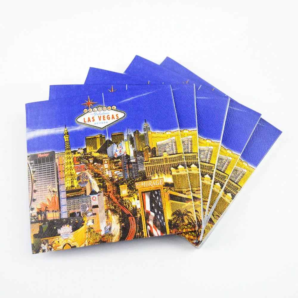 20Pieces/Pack Printed Flower Paper Napkins Tissue Fabric Decoupage Napkin For Wedding & Party Decoration