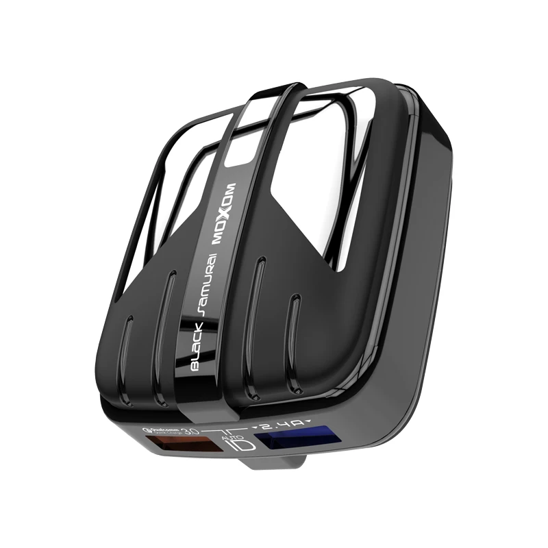 MOXOM New Design QC3.0 Fast Charging Phone Charger 2 USB Ports Wall Charger Plug EU UK For Samsung S10