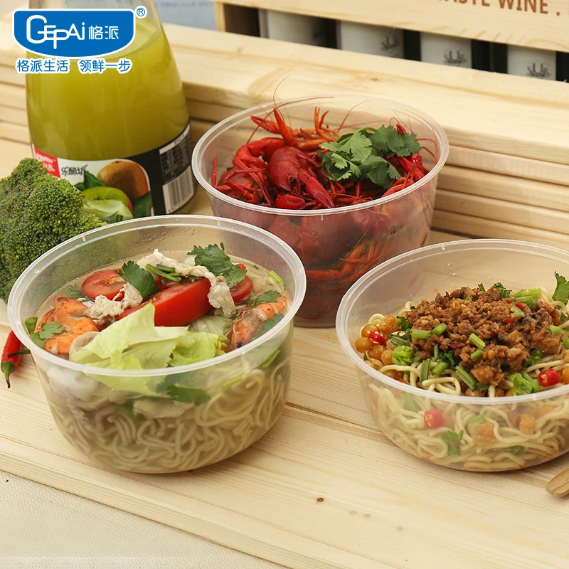 Clear Disposable Plastic PP round Soup Bowl Injection Techniques Lfgb Certified for Take Away Food and Storage Use