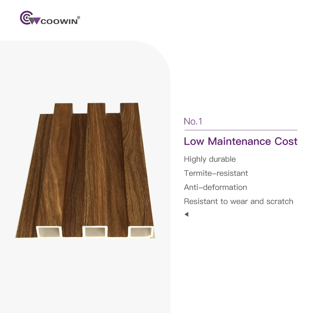 Crack Resistance TV Grille Background Home Decor WPC PVC Wood Plastic Composite Wpc Wall Boards Fluted Panel Wall Panel