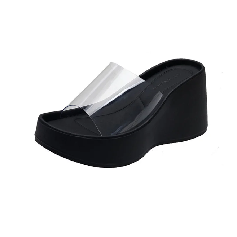 L0428 Fashion Platform Slippers Increased Wedge Heels Women S Sandals 2024