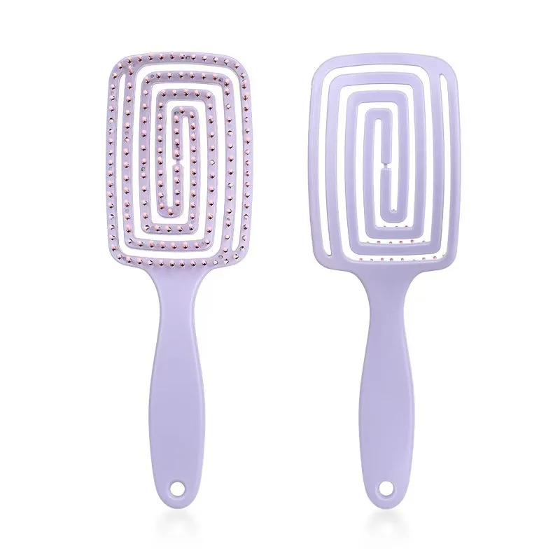 Hollow circular comb for wet and dry use convenient massage comfortable grip wide-toothed comb