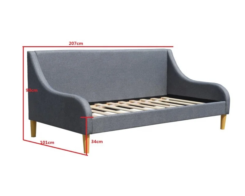 High Quality Indoor Furniture modern design 3 seater sofa cum bed linen fabric adult day bed