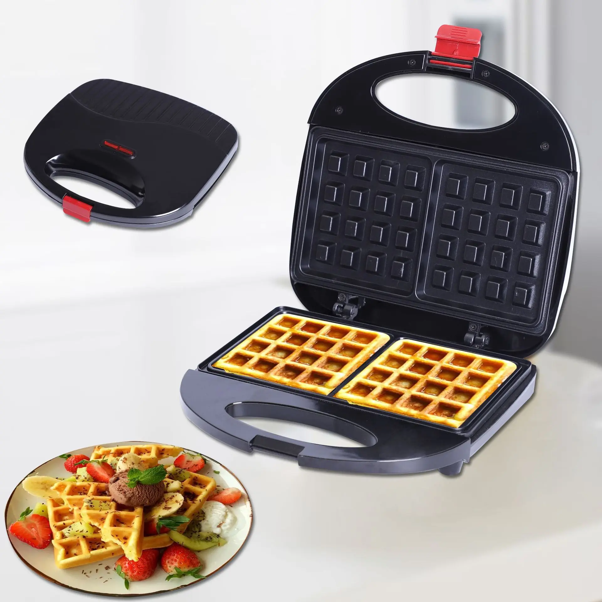 Home portable automatic waffle maker Breakfast toaster Non-stick sandwich maker mini waffle maker