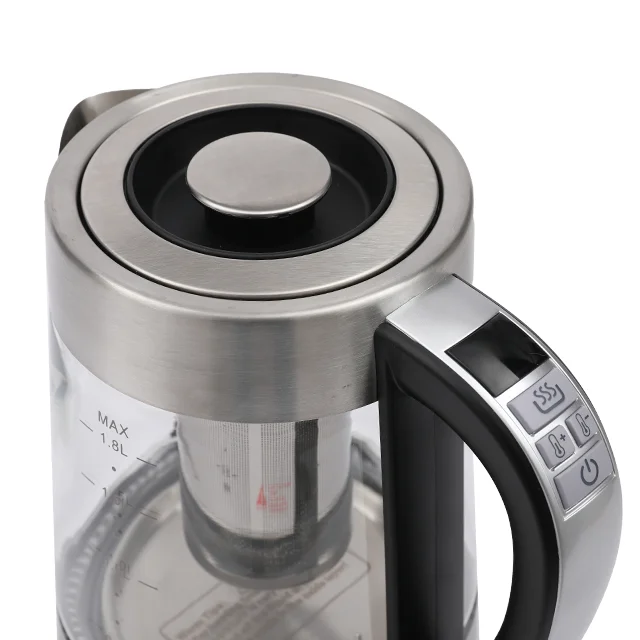 Home Appliance 1500w Fast Boil Cordless High Borosilicate glass electric Water kettle for tea