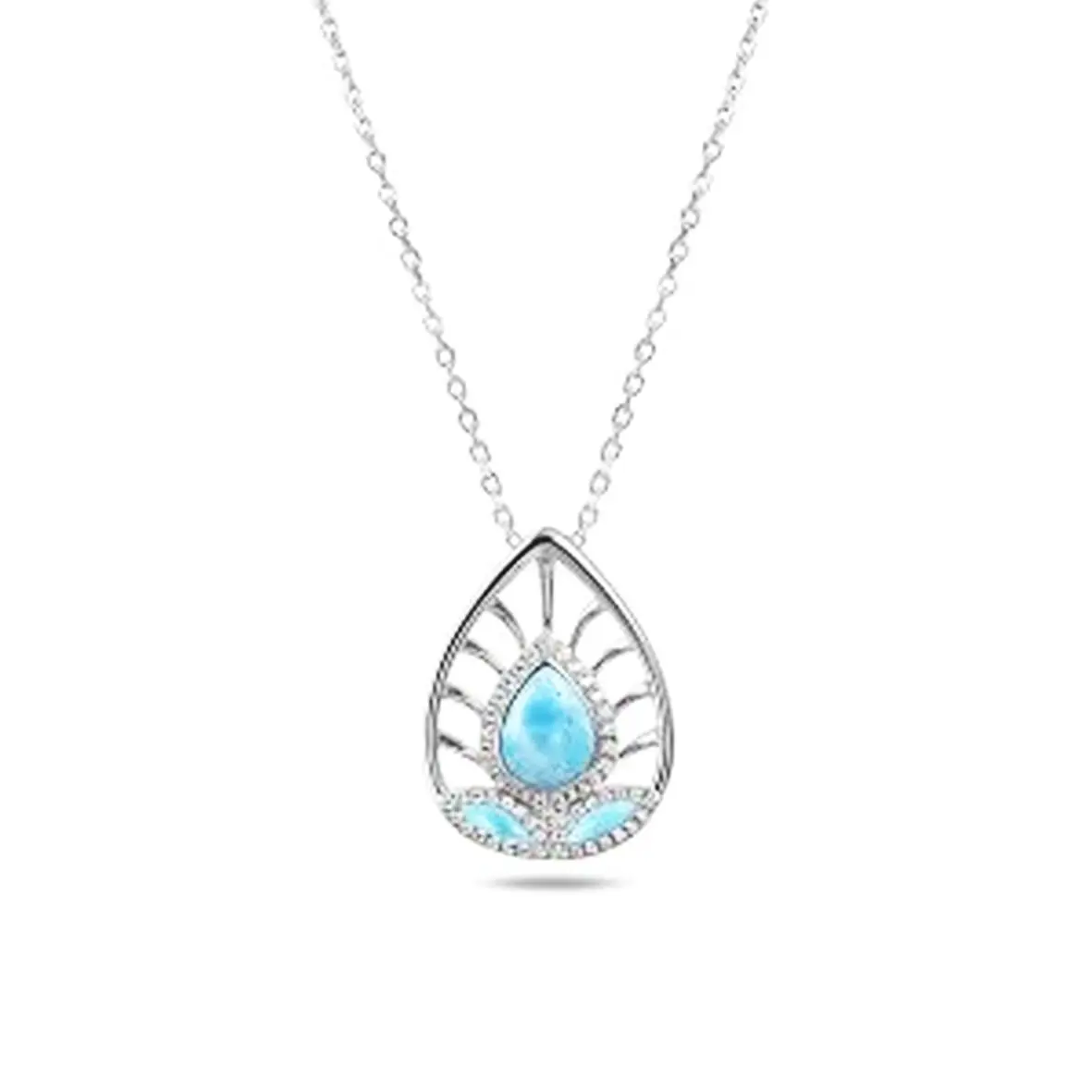 Jewelry 925 Custom Design Most Expensive Larimar Pendant Statement Larimar Raw Larimar Stone Meaning