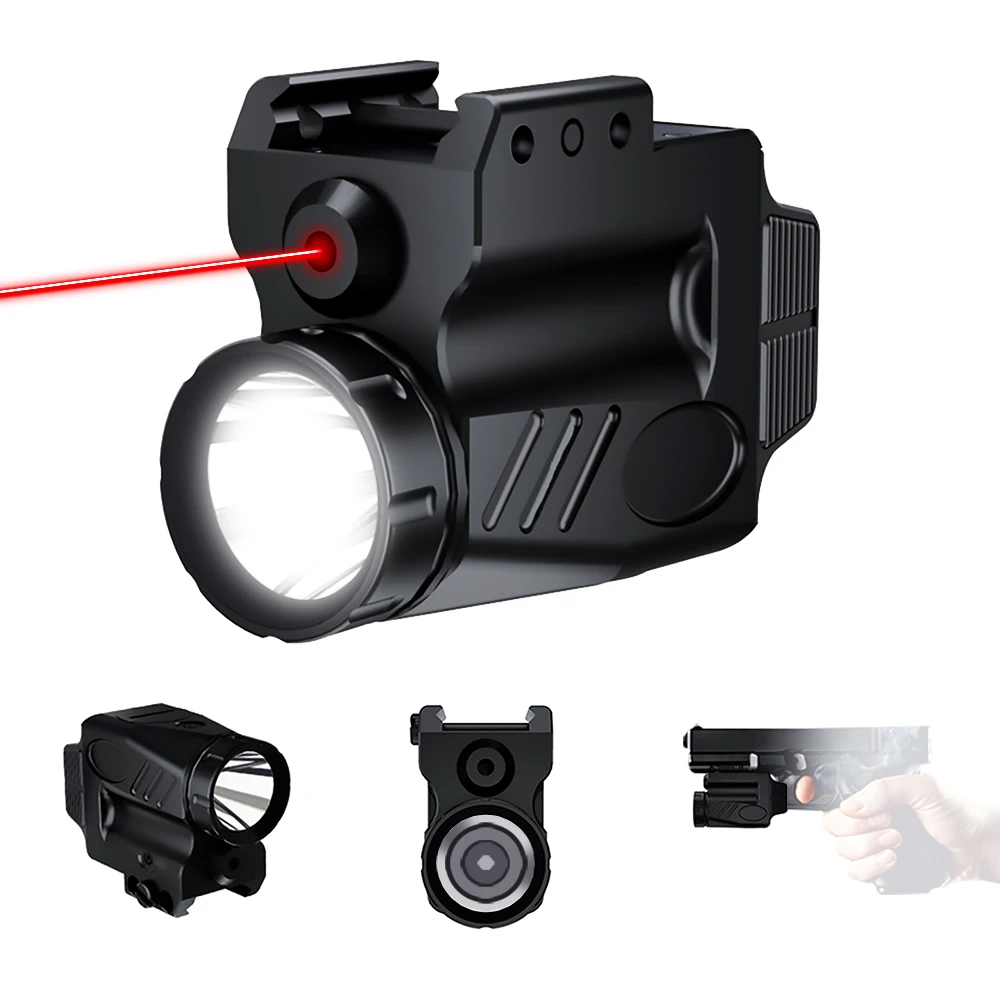 Tactical Flashlight Laser Sight Scope Mini Reflex Sight Red Dot Laser Combo Scope For Glock