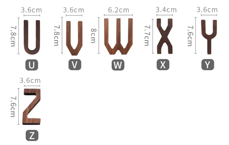 ins Nordic style solid walnut monogram wall decoration DIY letter home decoration wooden shooting props