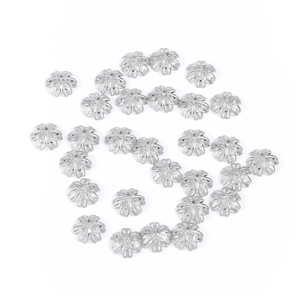 Silver Bulk Flowers Beads 14mm Spacer Charm Bead For Jewelry Making Findings Supplies