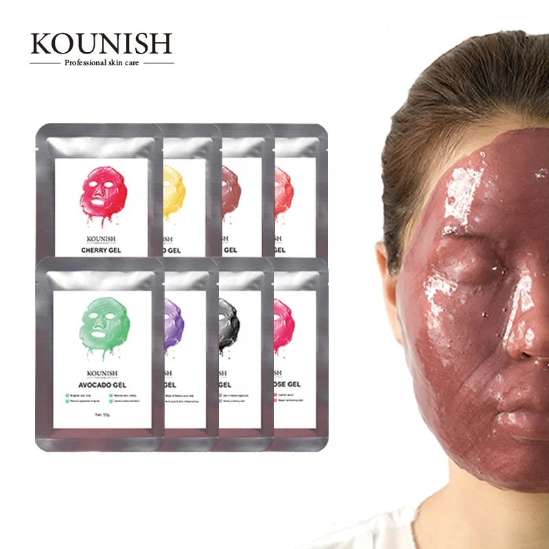 Oem Korean Wholesale Natural Organic Skin Care Facial Powder Maskss Cleansing Rose Soft Hydrojelly Hydro Jelly Face Mask