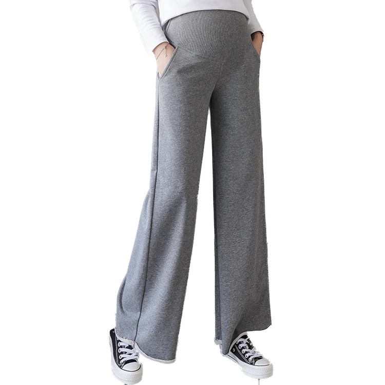 Высококачественные свободные спортивные брюки с широкими штанинами для женщин, стильные брюки для беременных