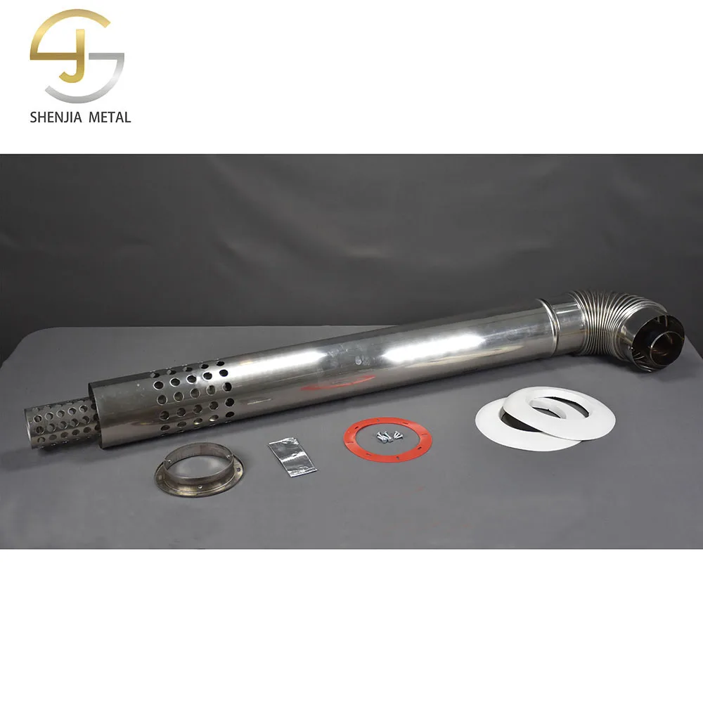 Stainless steel 304 double-layer universal universal smoke exhaust pipe extension 100mm/60mm wall hanging furnace accessories