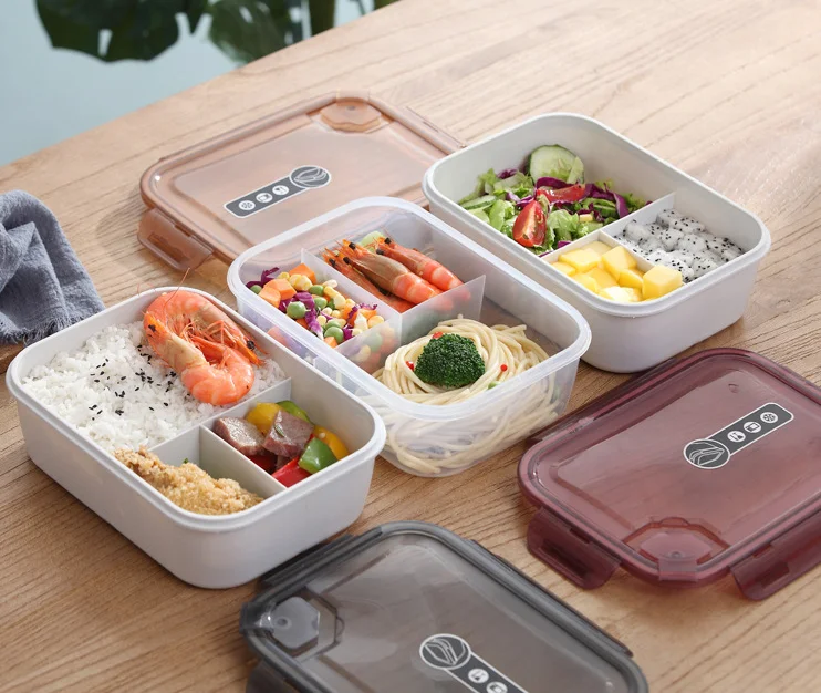 Microwaveable plastic preservation box Japanese-style sealed multi-compartment Portable student  lunch box