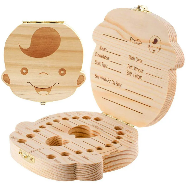 Baby wooden organizer creative wooden  baby milk tooth box