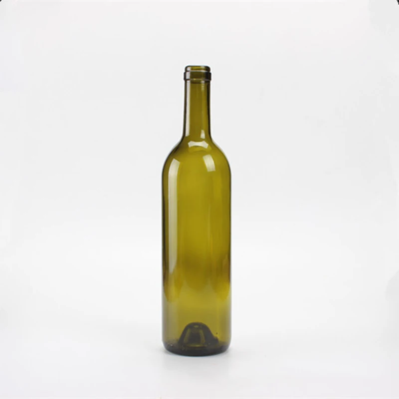 Factory Stock Sales 750Ml Dark Green Brown Bordeaux Red Wine Glass Grape Wine Bottles Manufacturer