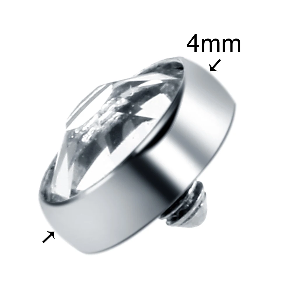 Titanium Internally Threaded 3mm 4mm 5mm 7mm Dermal Anchors Colorful Gems Dermal Top Micro Dermal Skin Diver Jewelry