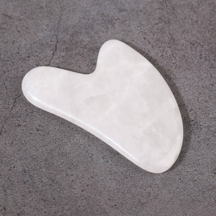 
Body Facial Gua Sha Board Scraping Massage Tool White Jade Guasha Stone 