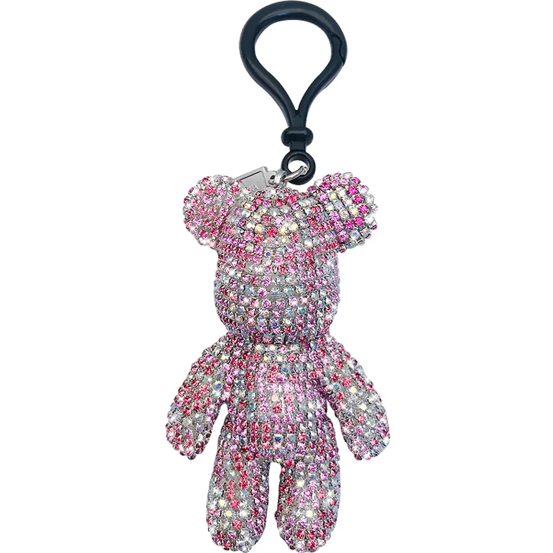 mix color rhinestone  bear keychains for girls