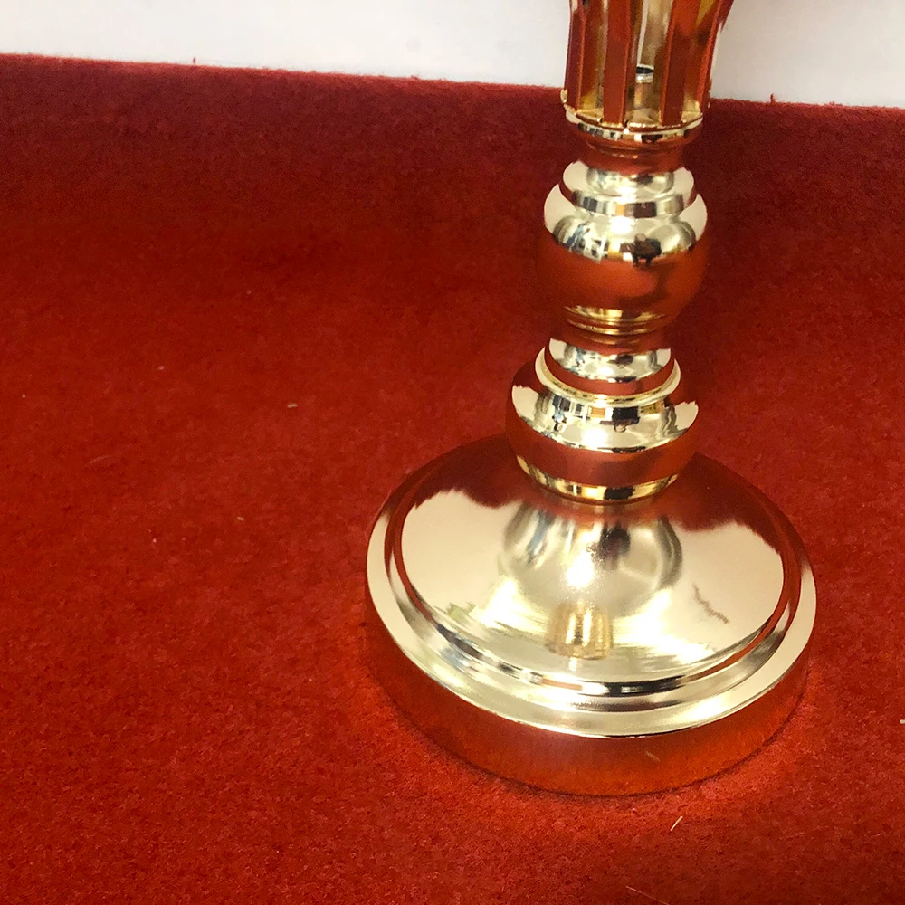 Metal Vase Wedding Table Flower Stand Centerpieces With Round Square Glass Candle Holder Chrome