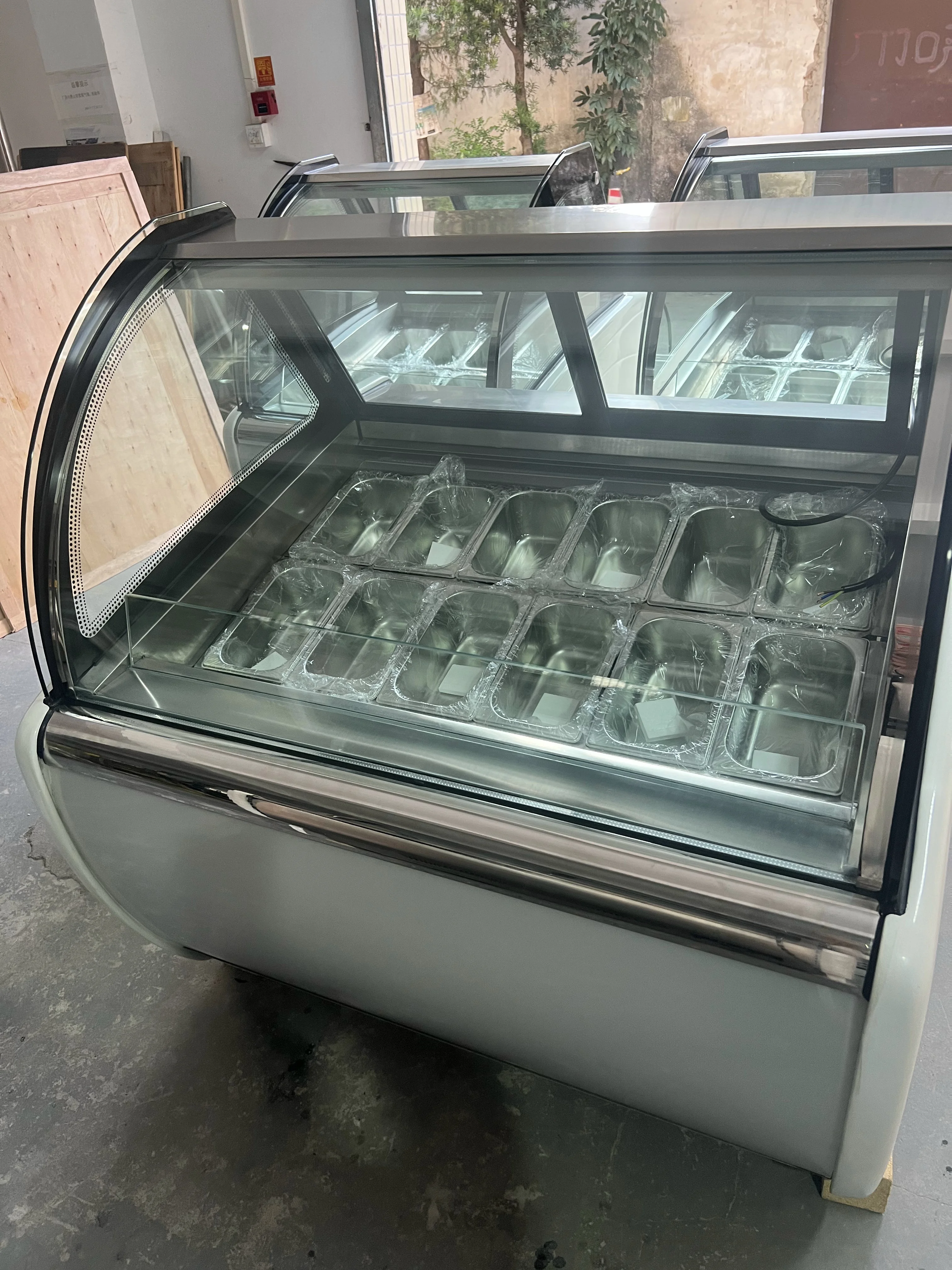 Commercial ice cream Glass display showcase 12/16/20 Pans Gelato Display Freezer Tabletop Ice Cream Showcase