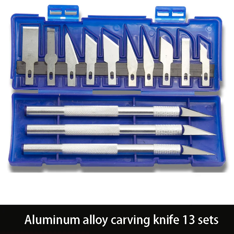Fruit aluminum alloy carving knife utility knife model carving knife 13 sets