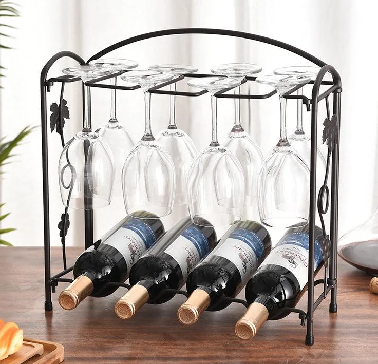 Combination Wine Rack European style wrought iron rack wine cabinet decoration wine glass rack
