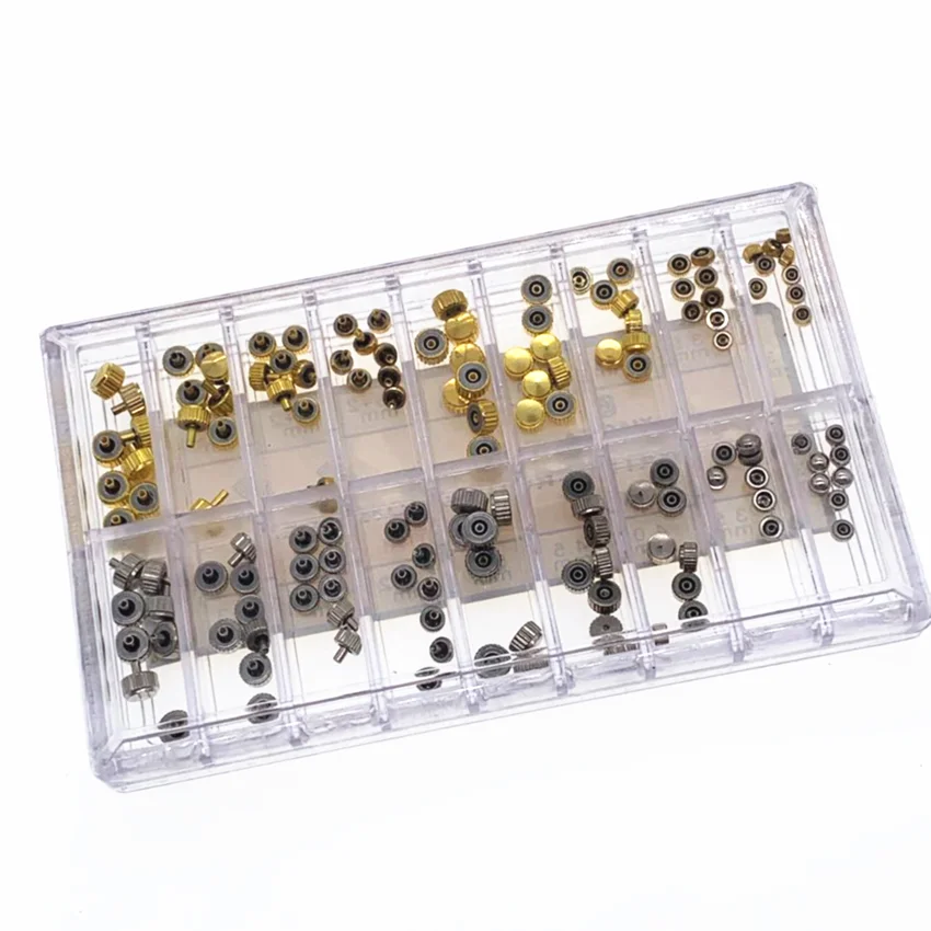 
140pcs Metal Waterproof Watch Crown set Watch Replacement Crown part 