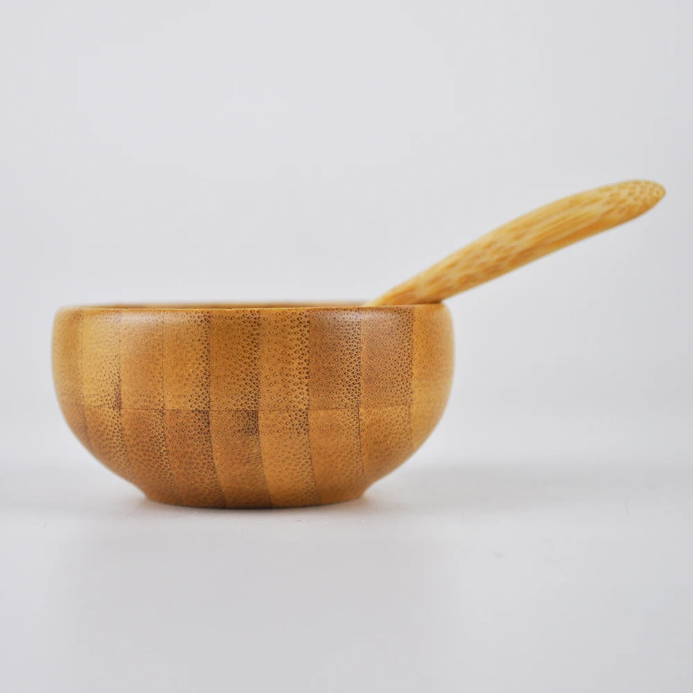 Пустые косметические инструменты, деревянная чаша для спа, Бамбуковая глиняная маска, миска для смешивания с ложкой и шпателем