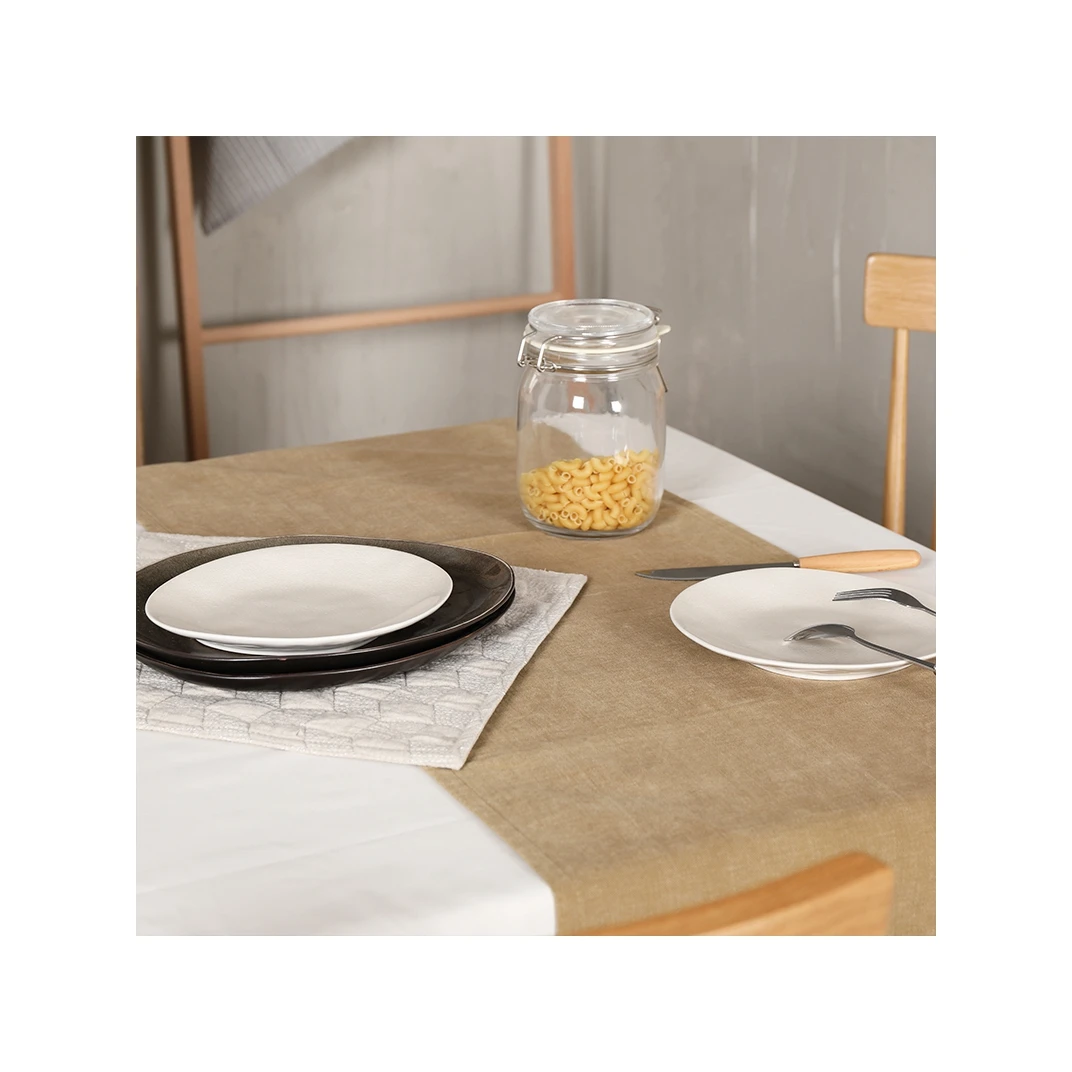 Rustic Burlap Macrame Christmas Table Runner for Dinning Decoration