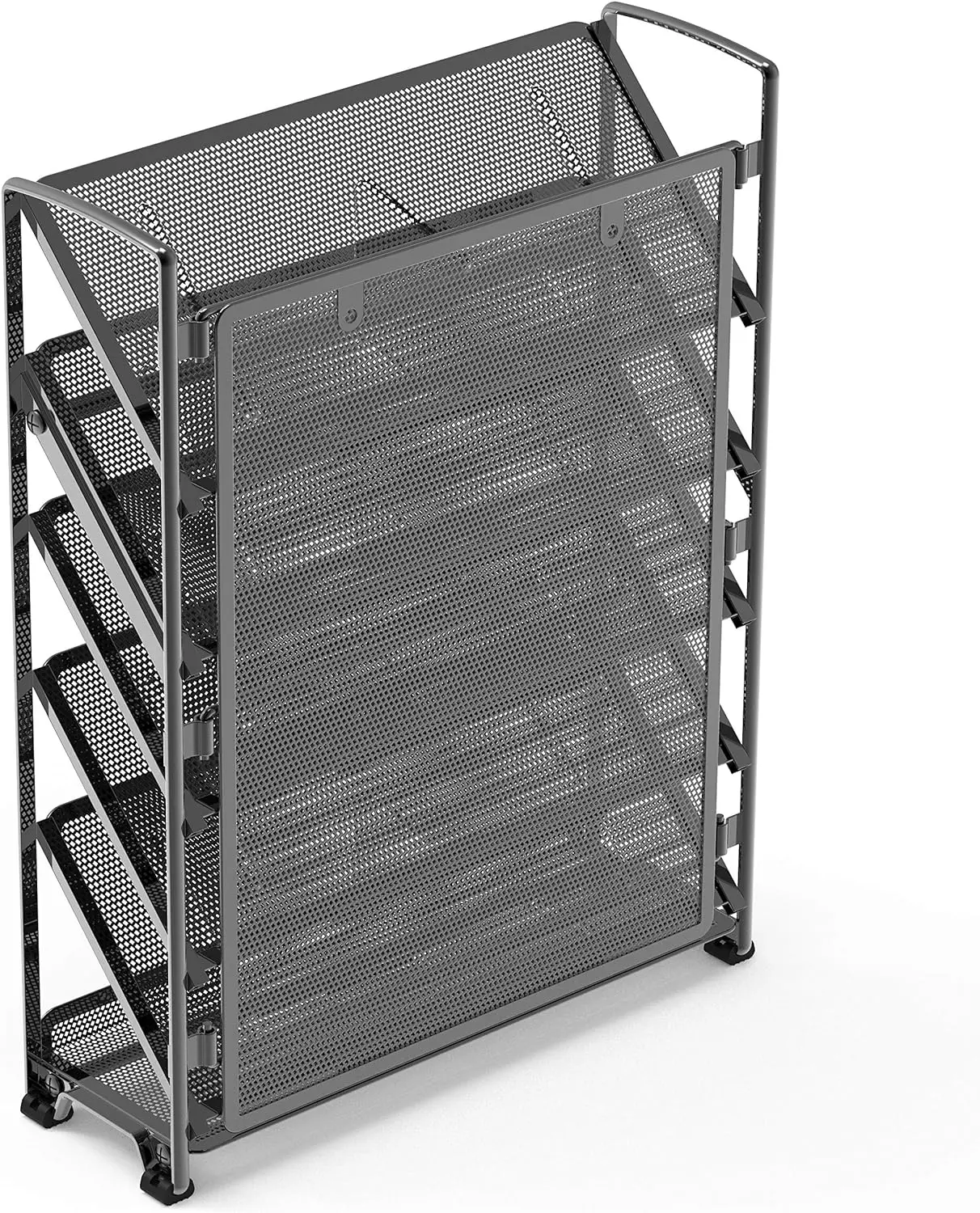 6 Tier Wall Mount Anti Slip Document Tray Freestanding Mesh Paper File Tray Organizer Mesh Desk File Letter Holder
