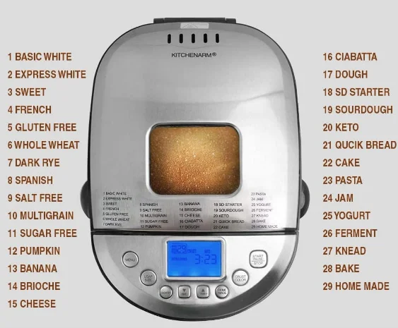 KITCHENARM 29-in-1 SMART mixer machines for bread baking home use in china with Gluten Free Setting