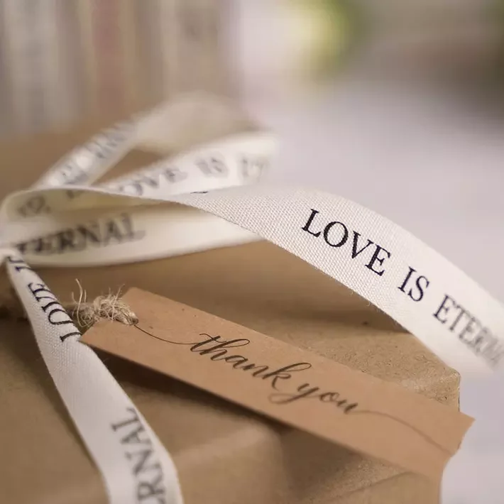 MSD Factory Custom Ribbon With 3D Logo 100% Cotton Ribbon For Gift Wrapping And Diy Decorative Crafts Clothing Label