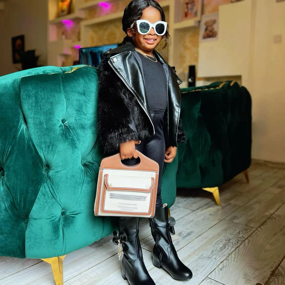 Оптовая продажа, детская одежда, Осенний бутик, теплое детское меховое пальто для маленьких девочек, кожаная верхняя одежда, детская африканская зимняя одежда