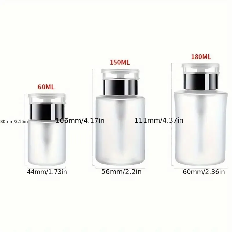 Travel Portable Liquid Dispenser Pump Bottle 2.03/5.07/6.09/8.45oz Push Down Empty Pump Bottle