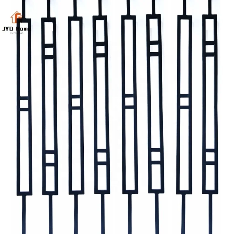 JYD Home Wholesale Wrought  Iron Hollow /Solid Spindle - (Q-130) - Satin Black Powder Coated - iron balusters - spindles stairs