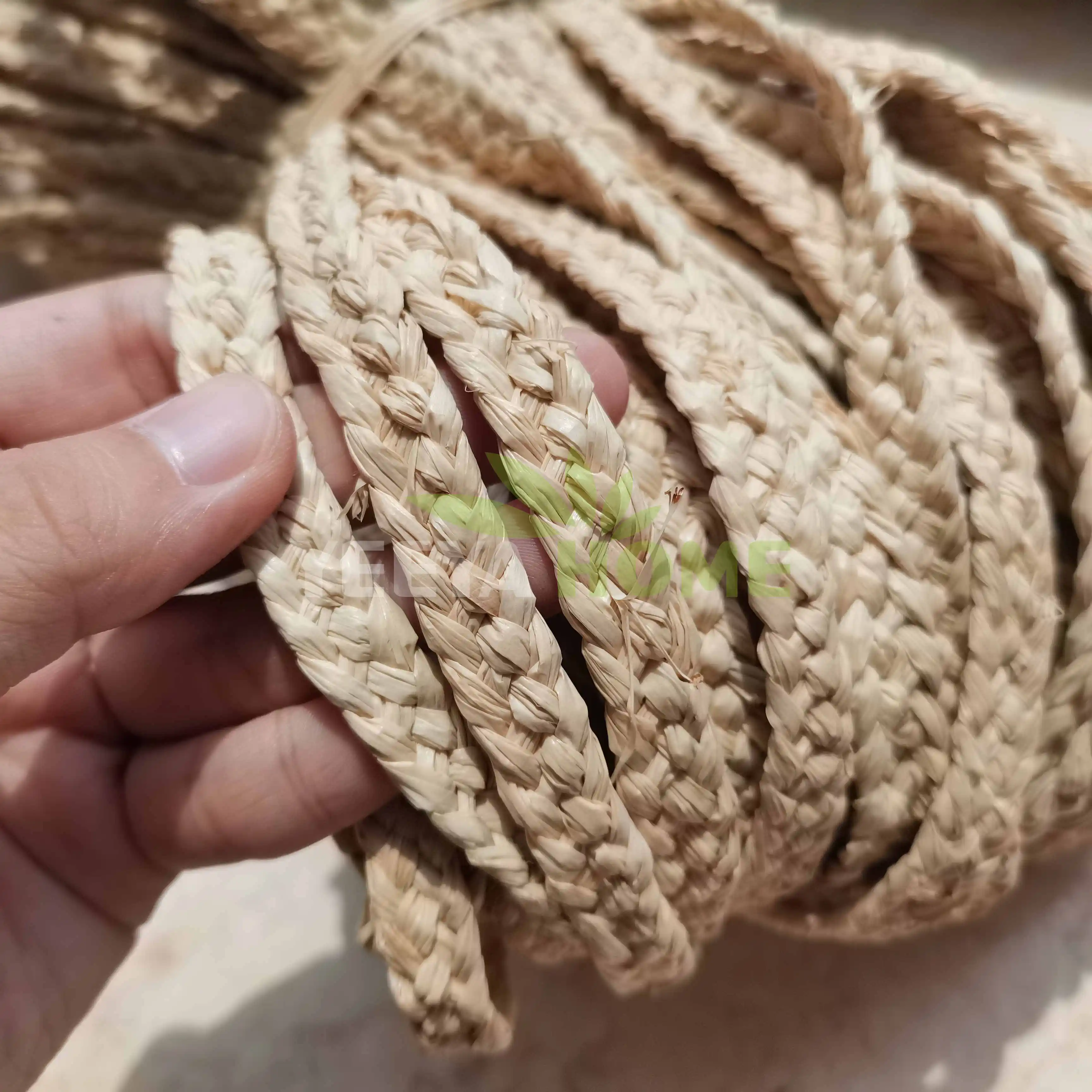 5 Stands Handmade Braided Raffia Rope Madagascar Natural Raffia Ropes For Raffia Handbag Hats