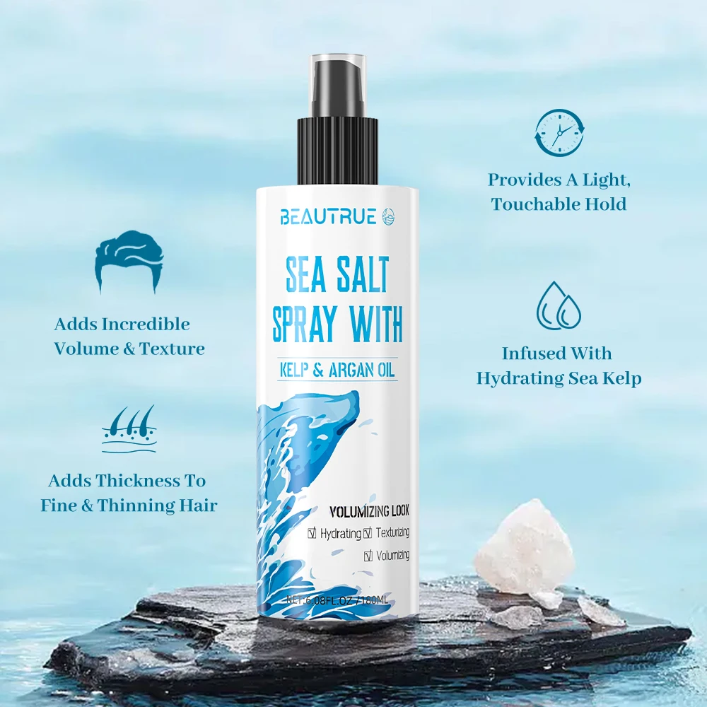 Factory Price OEM Natural Organic Aloe Kelp Coconut Sea Salt Spray For Hair Thickening Texturizing Volumizing Sea Salt Hair Spr
