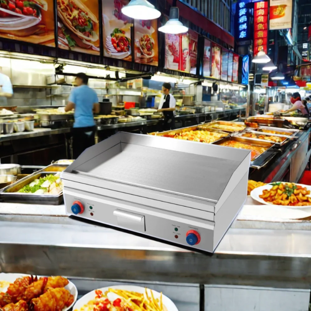 Hot Sale High Productivity Electric Counter Top Griddle 2/3 Flat 1/3 Grooved